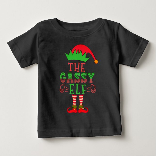 Camiseta De Bebé La familia Gassy Elf coincide con Navidades Pajama (Anverso)