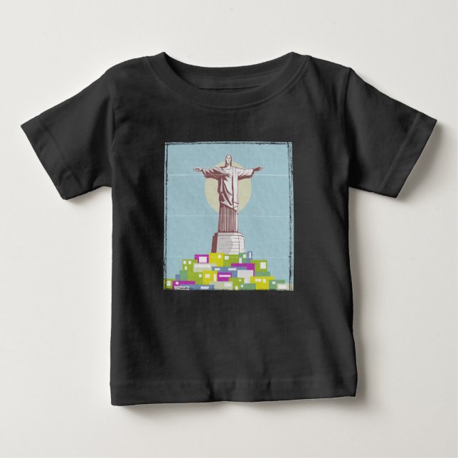 Camiseta De Bebé La Favela del Afiche de Viaje Cristo Redentor (Anverso)