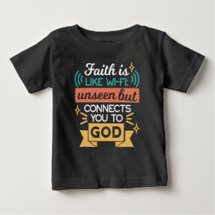 Camiseta De Bebé La fe es como WiFi Arte divertido de citas cristia