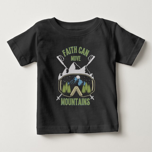 Camiseta De Bebé La fe puede mover la cita de las montañas (Anverso)