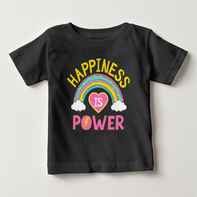 Camiseta De Bebé La felicidad es el arcoiris del poder (Anverso)