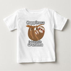 Camiseta De Bebé La felicidad es estar con la abuela Sloth