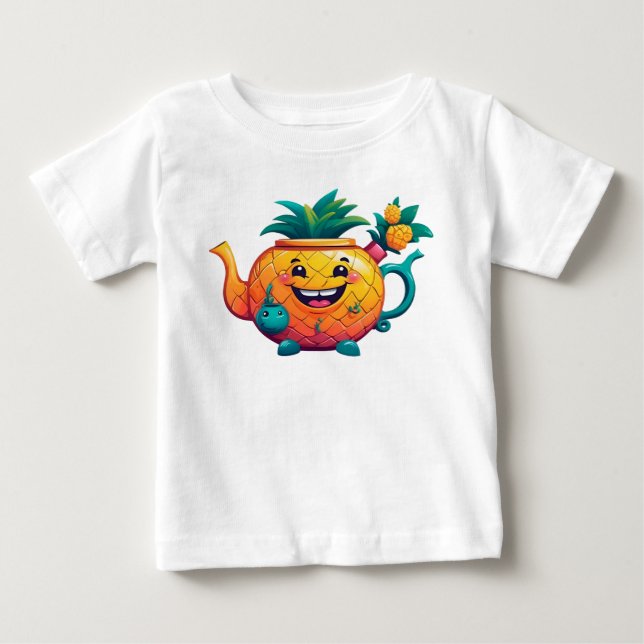 Camiseta De Bebé La feliz y próspera tetera de piña (Anverso)