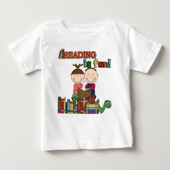Camiseta De Bebé La figura lectura del palillo de los niños es (Anverso)