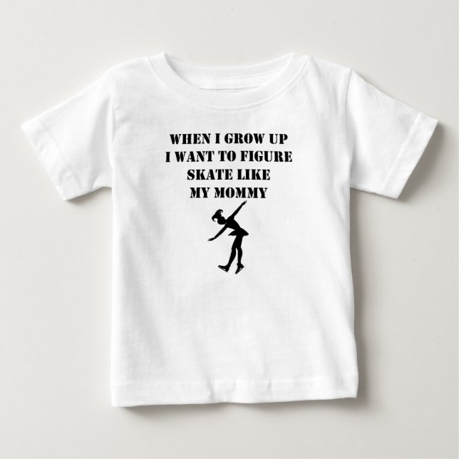 Camiseta De Bebé La figura patín tiene gusto de mi mamá (Anverso)