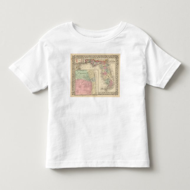 Camiseta De Bebé La Florida, mapa móvil de Mitchell (Anverso)