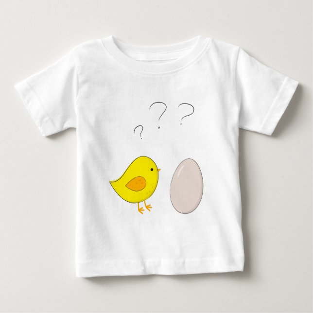 Camiseta De Bebé La gallina o el huevo lindo personalizado para la  (Anverso)