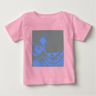 Camiseta De Bebé La Gran Ola Espuma de Mar Azul y Gris