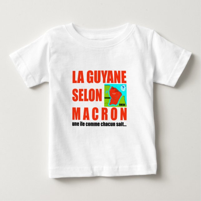 Camiseta De Bebé La Guyane selon Macron est une île (Anverso)