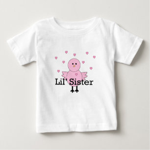 Camiseta De Bebé La hermana de Lil'Pink Chick & Hearts