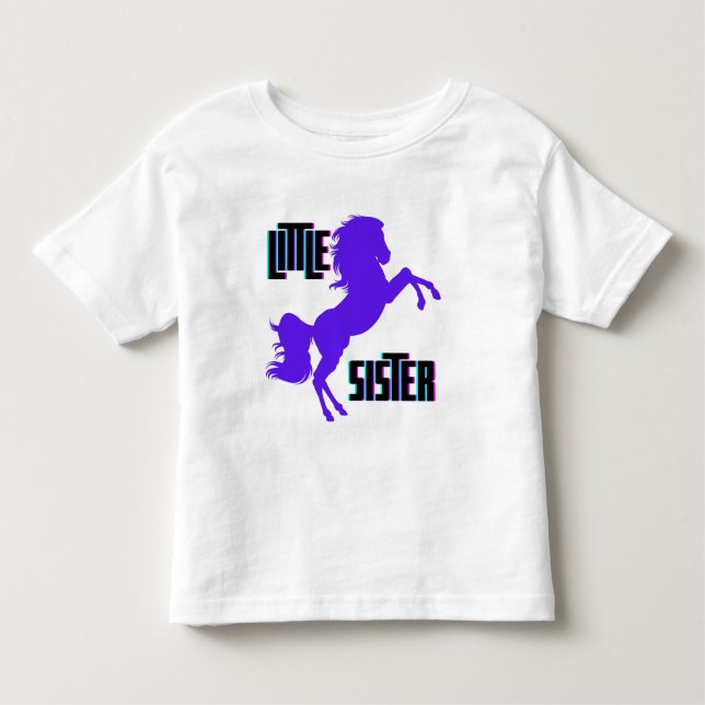 Camiseta De Bebé La hermana pequeña Pony Púrpura (Anverso)