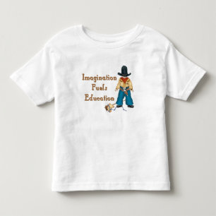 Camiseta De Bebé La imaginación alimenta la educación (vaquero)