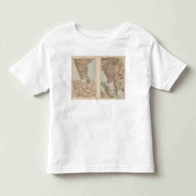 Camiseta De Bebé La India del sur, Birmania, península de Malay (Anverso)