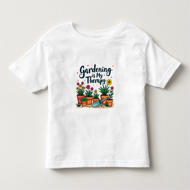 Camiseta De Bebé La Jardinería Es Mi Terapia Planta De Jardinería (Anverso)