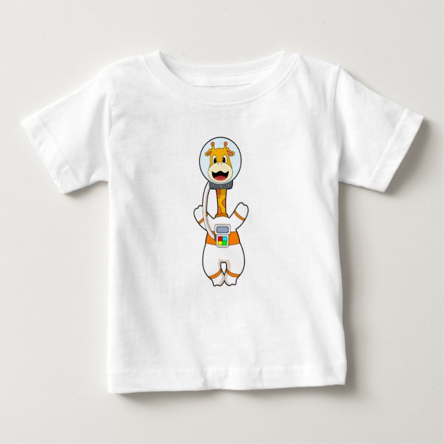 Camiseta De Bebé La jirafa como astronauta en el disfraz (Anverso)