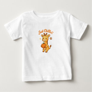 Camiseta De Bebé La jirafa de Chillin con calabaza - Caída suave