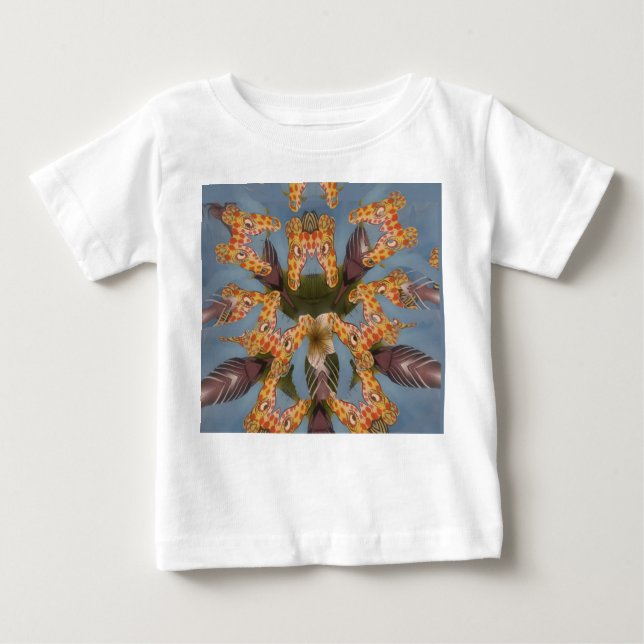 Camiseta De Bebé La jirafa de Kaleidoscope Mandala: Resumen de arte (Anverso)