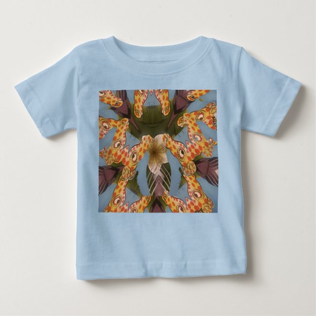 Camiseta De Bebé La jirafa de Kaleidoscope Mandala: Resumen de arte (Anverso)