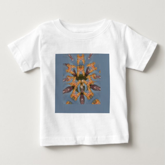 Camiseta De Bebé La jirafa de Kaleidoscope Mandala: Resumen de arte (Anverso)