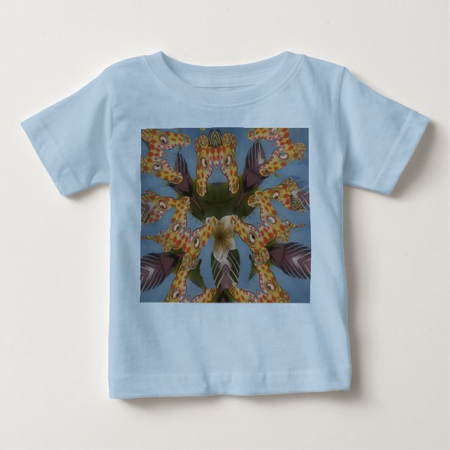 Camiseta De Bebé La jirafa de Kaleidoscope Mandala: Resumen de arte (Anverso)