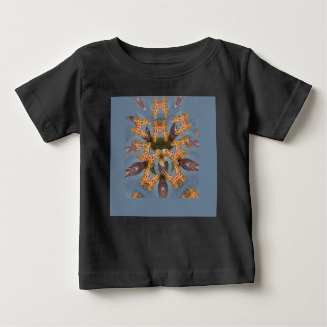 Camiseta De Bebé La jirafa de Kaleidoscope Mandala: Resumen de arte (Anverso)