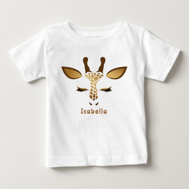 Camiseta De Bebé La jirafa del bebé Safari salvaje un cumpleaños (Anverso)