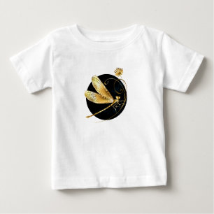Camiseta De Bebé La libélula dorada en círculo negro