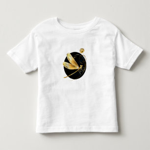 Camiseta De Bebé La libélula dorada en círculo negro