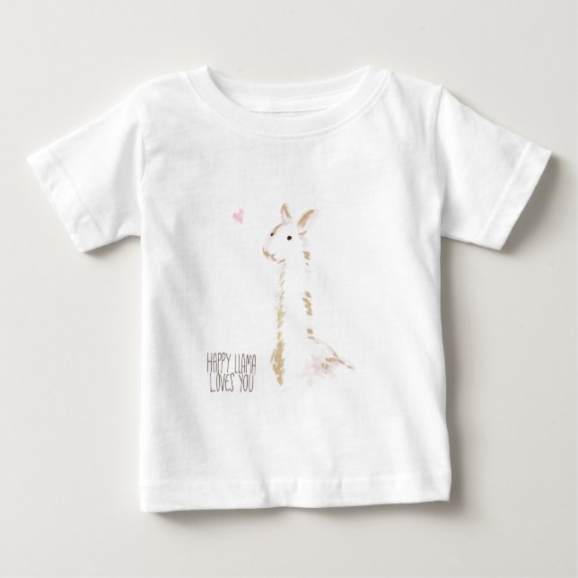 Camiseta De Bebé La llama feliz le ama (Anverso)