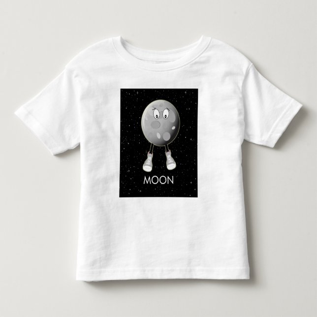 Camiseta De Bebé La luna y las estrellas en el espacio (Anverso)