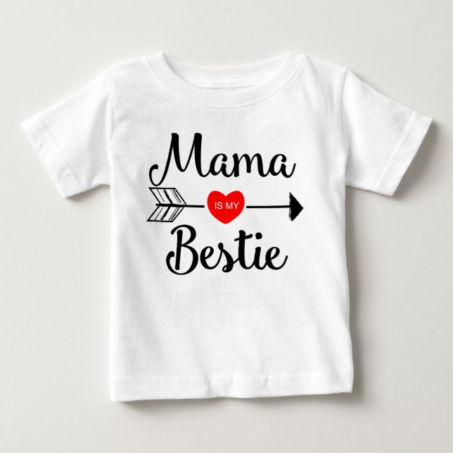 Camiseta De Bebé La mamá es mi bestie (Anverso)