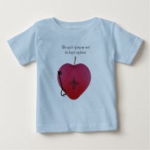 Camiseta De Bebé La manzana de mi ojo y la llave de mi corazón