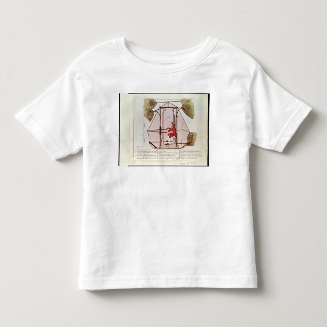 Camiseta De Bebé La máquina de vuelo de Jean Pedro Blanchard (Anverso)