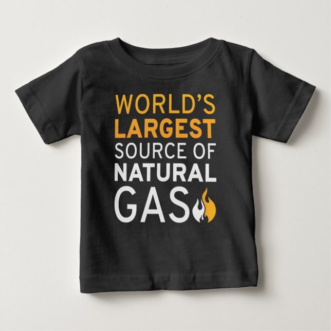 Camiseta De Bebé La mayor fuente mundial de gas natural (Anverso)