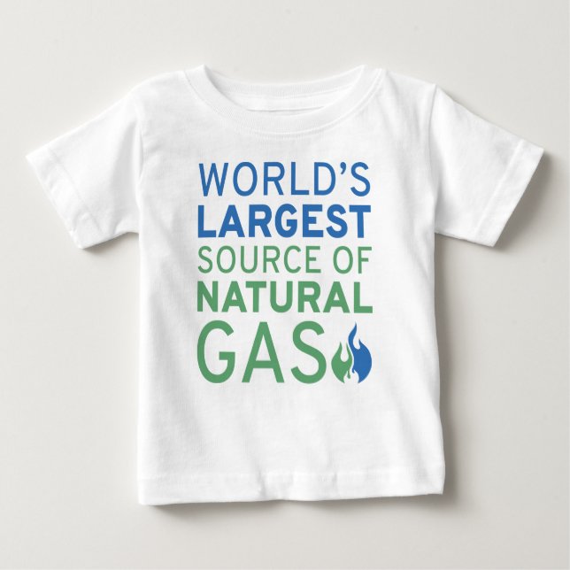 Camiseta De Bebé La mayor fuente mundial de gas natural (Anverso)