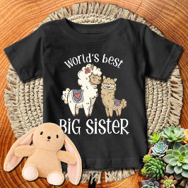 Camiseta De Bebé La mejor hermana mayor del mundo de Alpacas