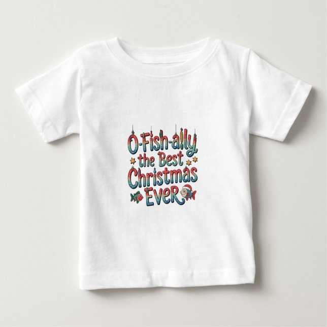 Camiseta De Bebé La Mejor Navidad Pesquera Oficialmente  (Anverso)