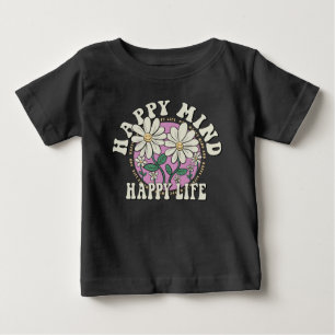 Camiseta De Bebé La mente feliz del retro