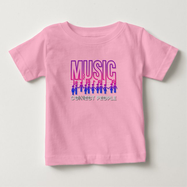Camiseta De Bebé La música conecta a la gente | (Anverso)