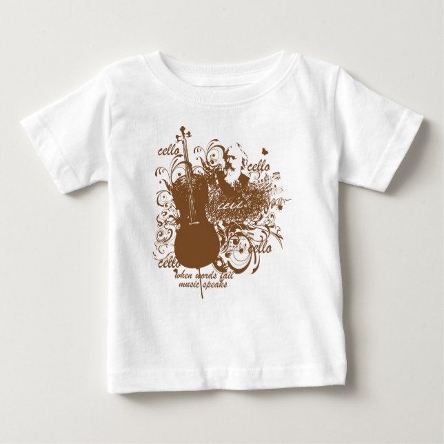 Camiseta De Bebé La música del fall de las palabras habla al músico (Anverso)