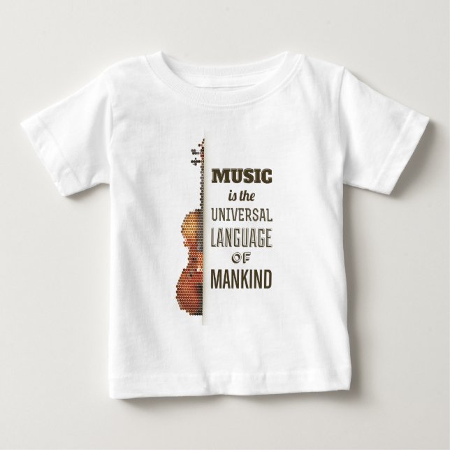 Camiseta De Bebé La música, el lenguaje universal | Ruffle Tee (Anverso)