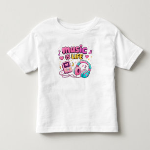 Camiseta De Bebé 🎵 La Música Es La Vida Outfit De Niño Con Corazón