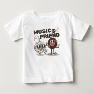 Camiseta De Bebé La música es un amigo bebé camiseta