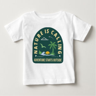 Camiseta De Bebé La naturaleza está llamando: la aventura comienza