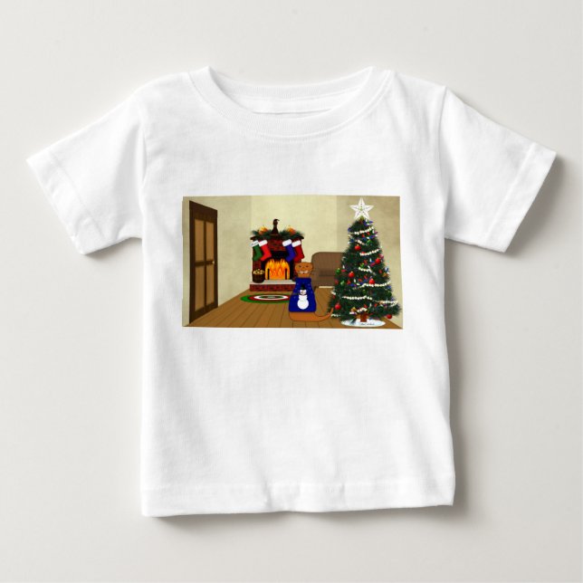 Camiseta De Bebé La Navidad de Oliver la Nutria (Anverso)