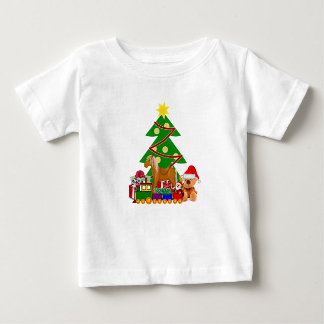 Camiseta De Bebé La Navidad escueta se presenta bajo la festividad  (Anverso)