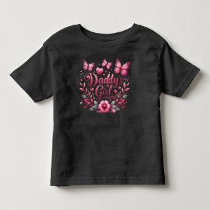 Camiseta De Bebé La niña de papá – Diseño de corazón mariposa rosa