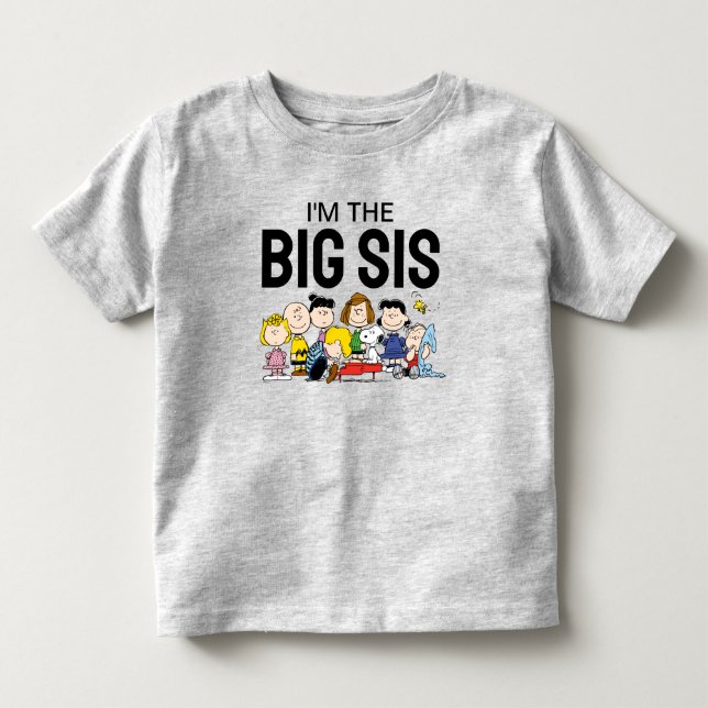 Camiseta De Bebé La pandilla de los cacahuetes | Soy la hermana may (Anverso)