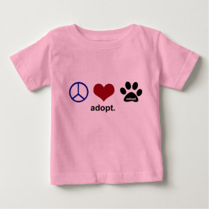 Camiseta De Bebé La paz, amor, adopta