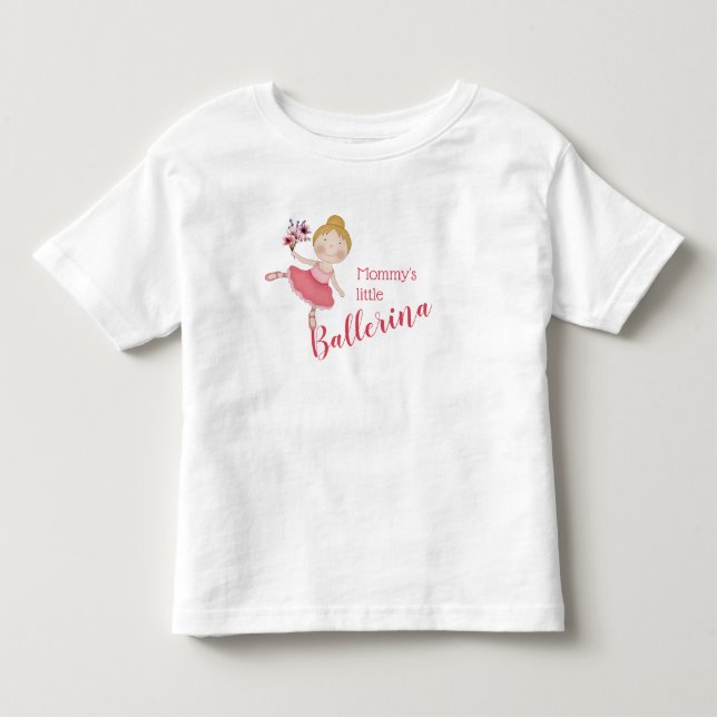 Camiseta De Bebé La pequeña Ballerina de la mamá rubia el pelo (Anverso)